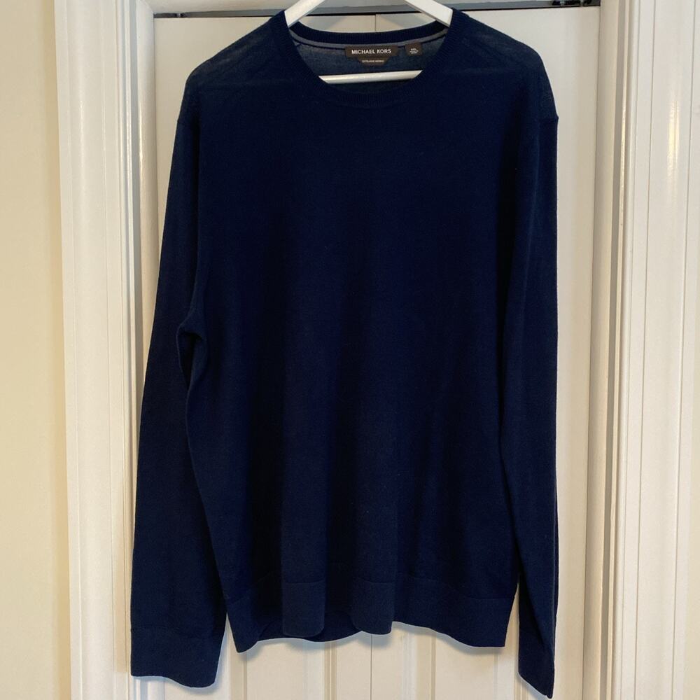 Michael Kors Men’s Crew Neck Pullover Sweater Blue XXL NWT